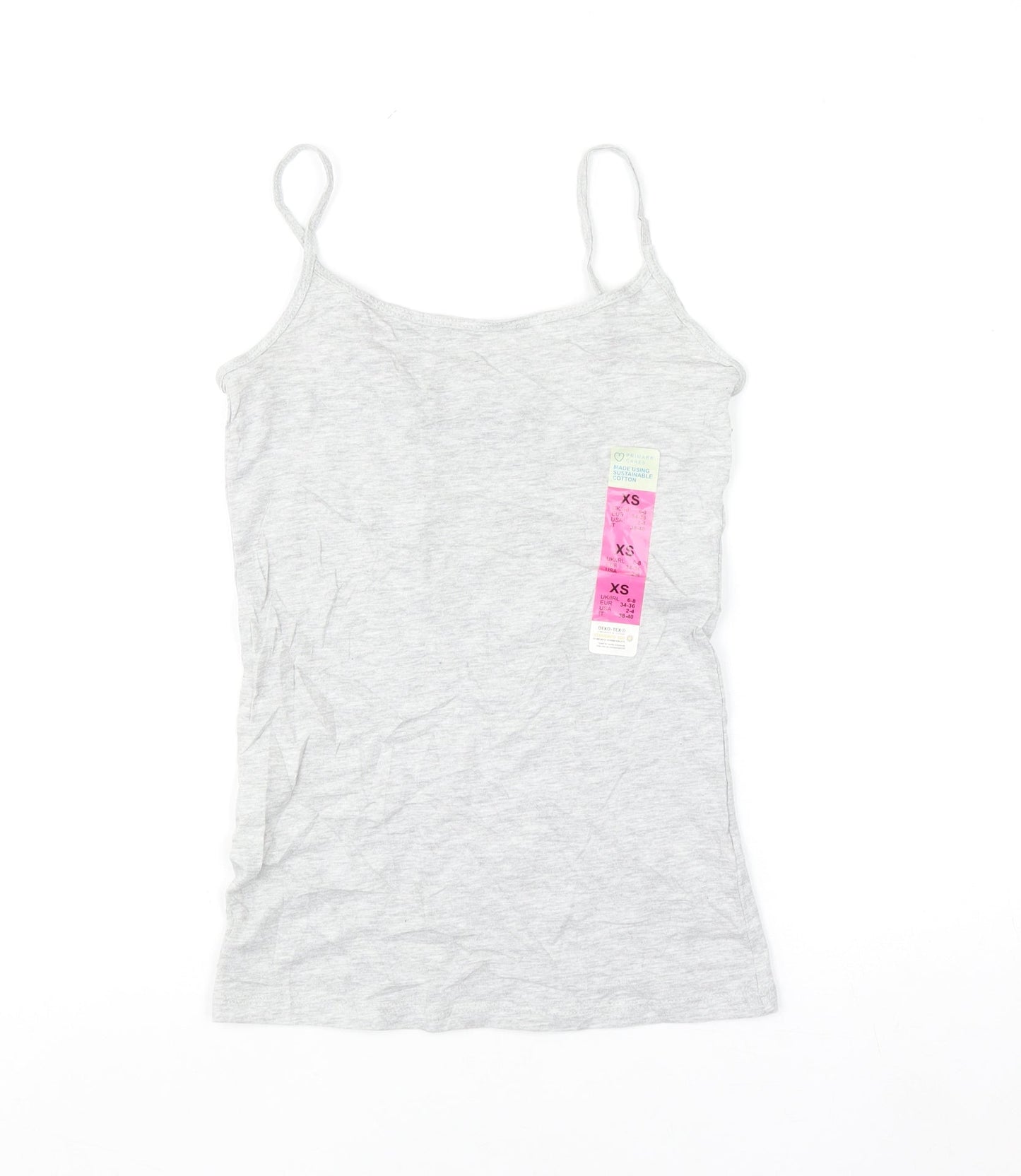Primark Womens Grey XS Camisole Stretch Tank Top