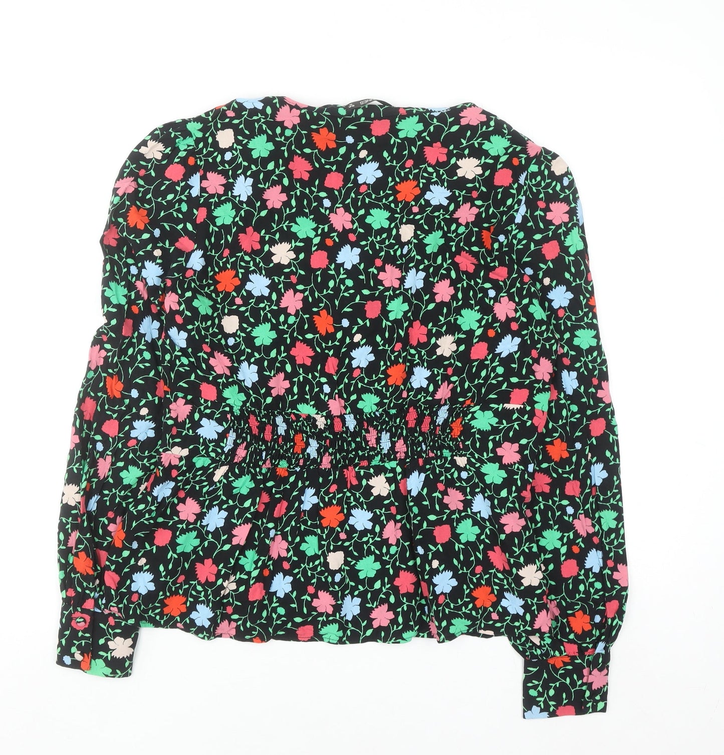 Dunnes Women’s Multicoloured Floral Viscose Blouse Size M Long Sleeve