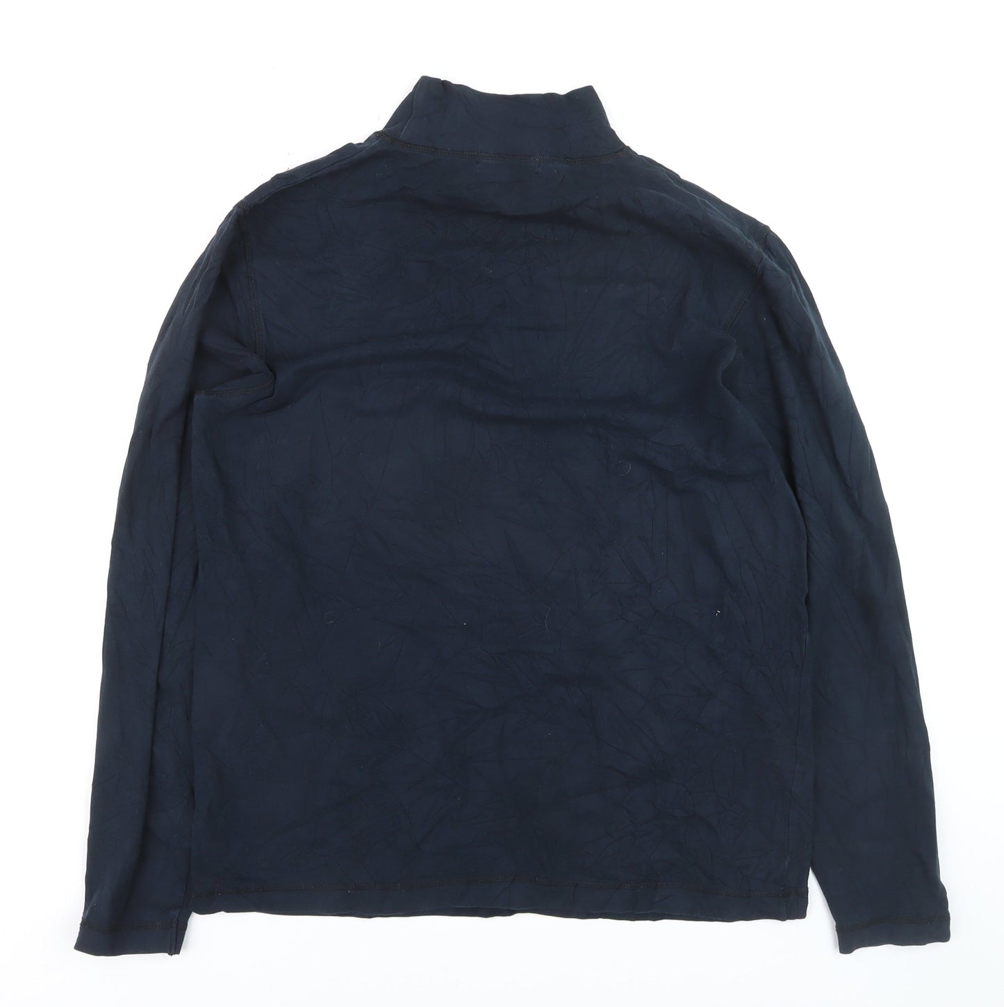 Jockey Mens Blue Long Sleeve Roll Neck Cotton Stretch Top M