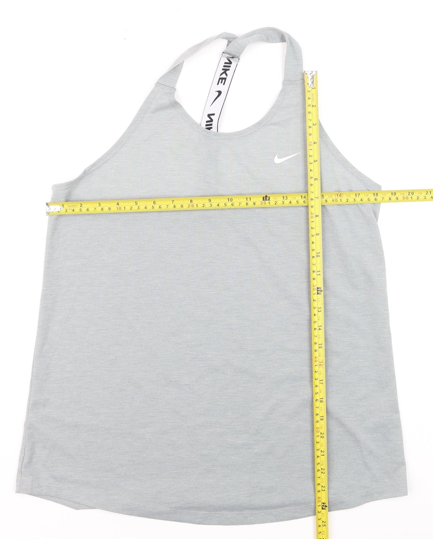 Nike Womens Grey Dri-FIT Racerback Tank Top L Activewear