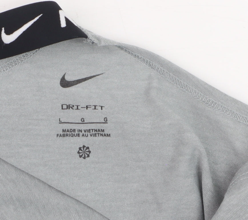 Nike Womens Grey Dri-FIT Racerback Tank Top L Activewear