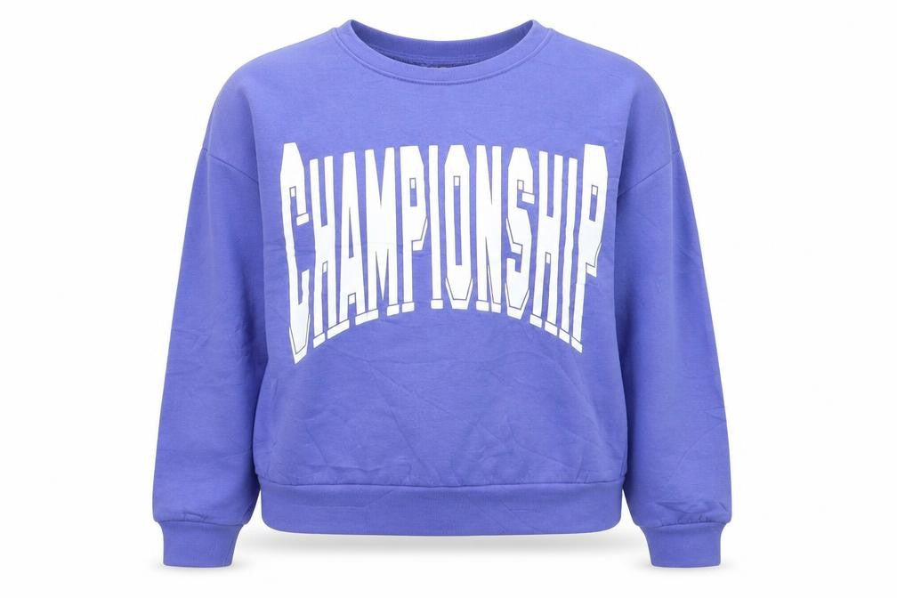 FB Sister Womens Blue Championship Graphic Pullover Sweatshirt XL