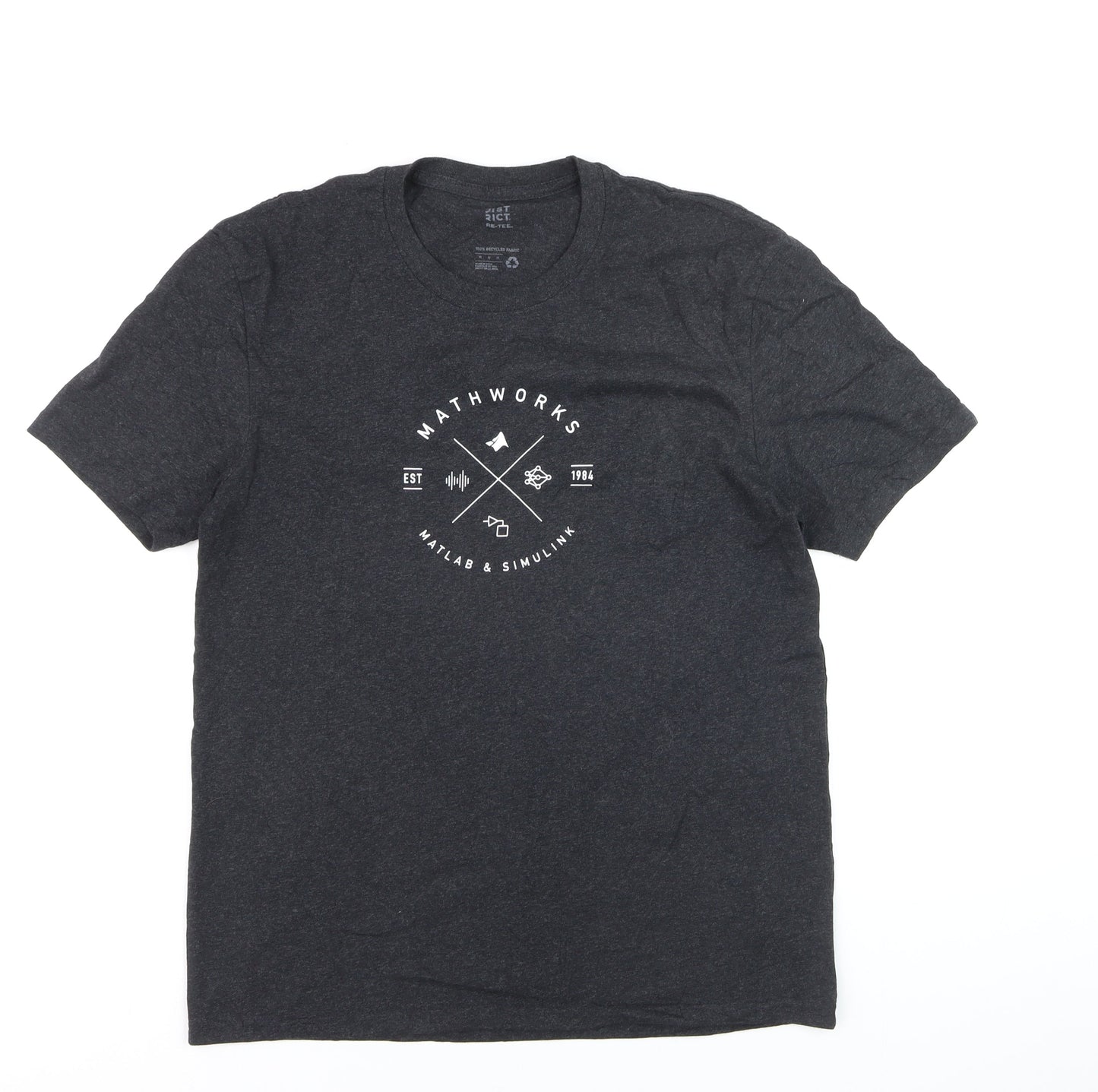 District Men’s Charcoal Grey MathWorks Recycled Cotton T-Shirt Size M