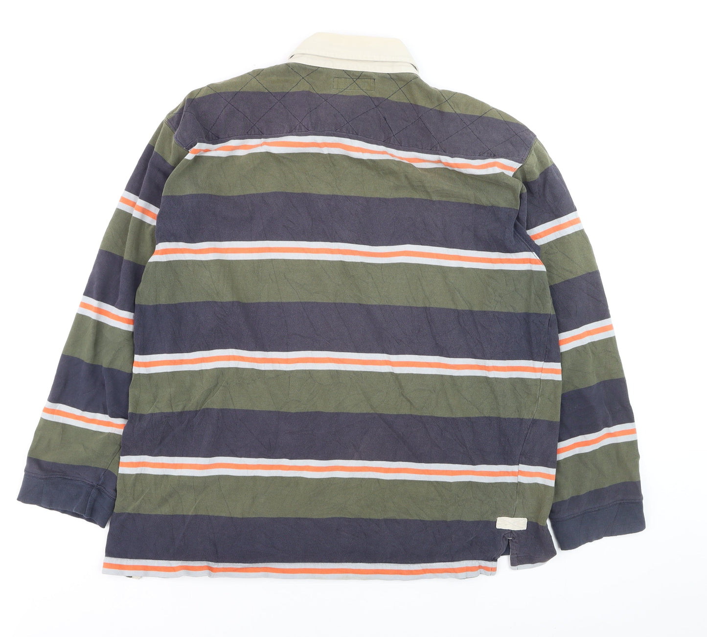 Maine New England Men's Multicoloured XL Striped Long Sleeve Polo Shirt
