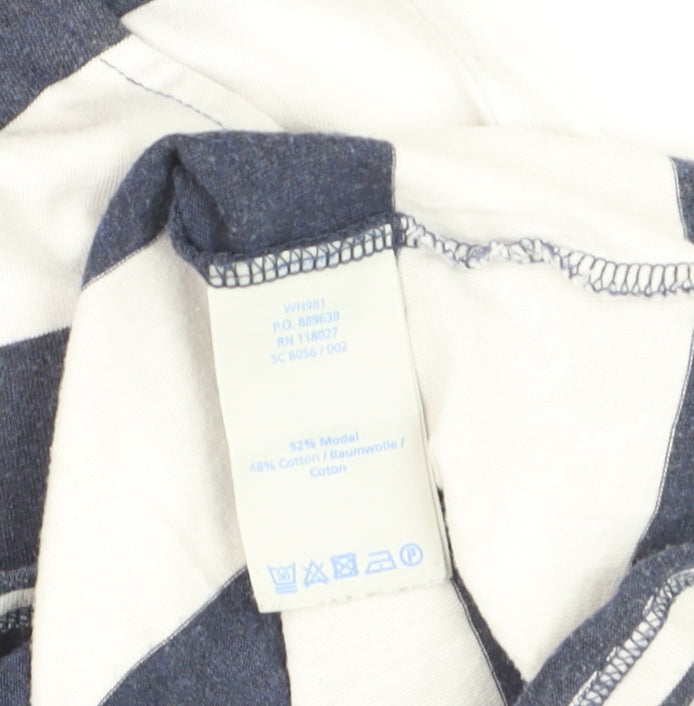Boden Women’s Blue White Striped Sleeveless Shift Dress Size 10