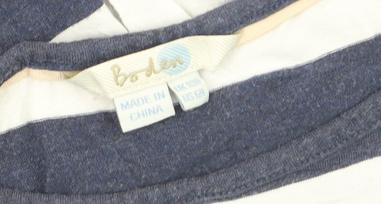 Boden Women’s Blue White Striped Sleeveless Shift Dress Size 10