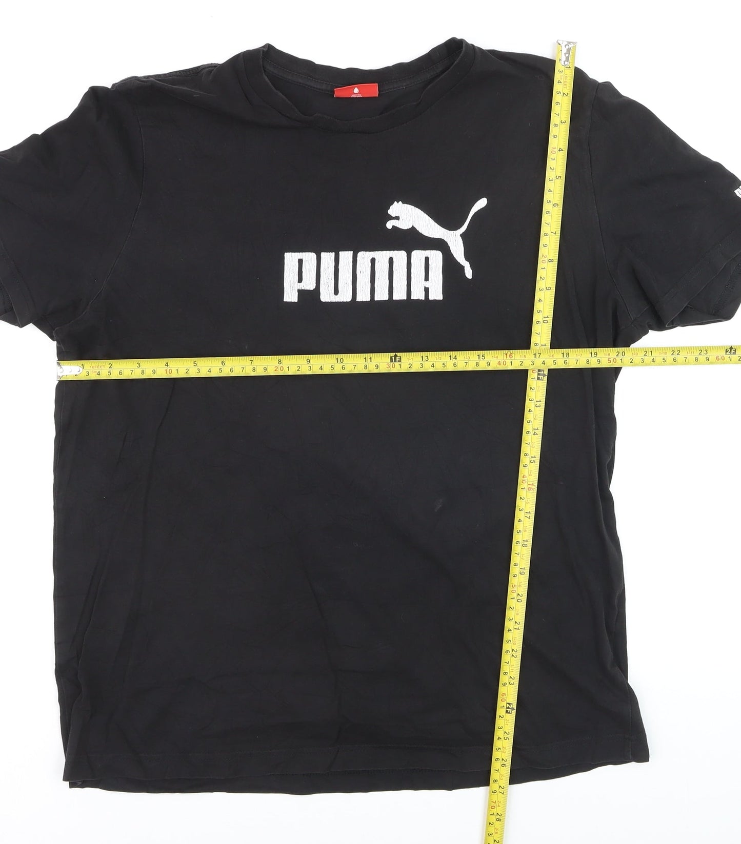 Puma Men's Black Logo Graphic T-Shirt Size L Short Sleeve Jersey
