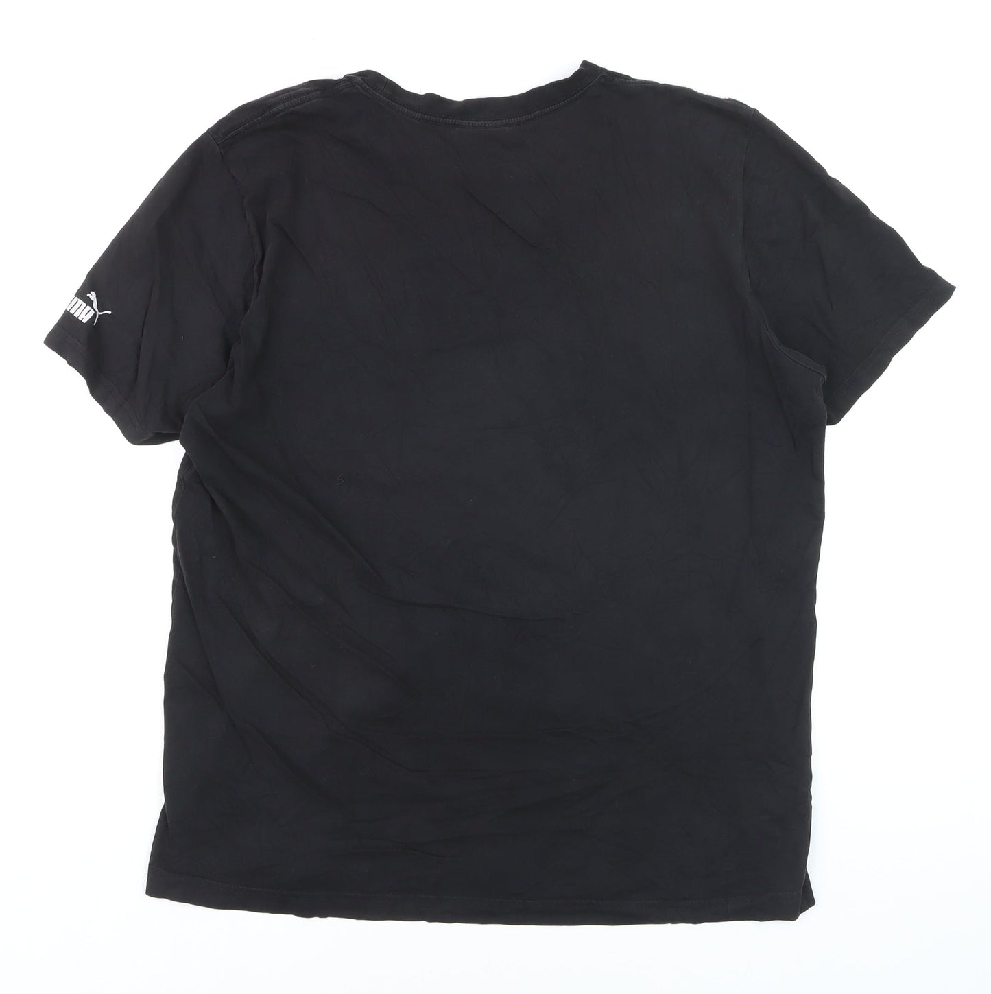 Puma Men's Black Logo Graphic T-Shirt Size L Short Sleeve Jersey