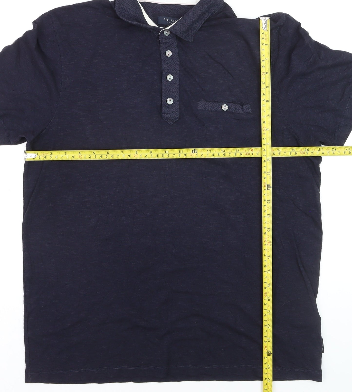 Ted Baker Men’s Blue Cotton Blend Polo Shirt Size L