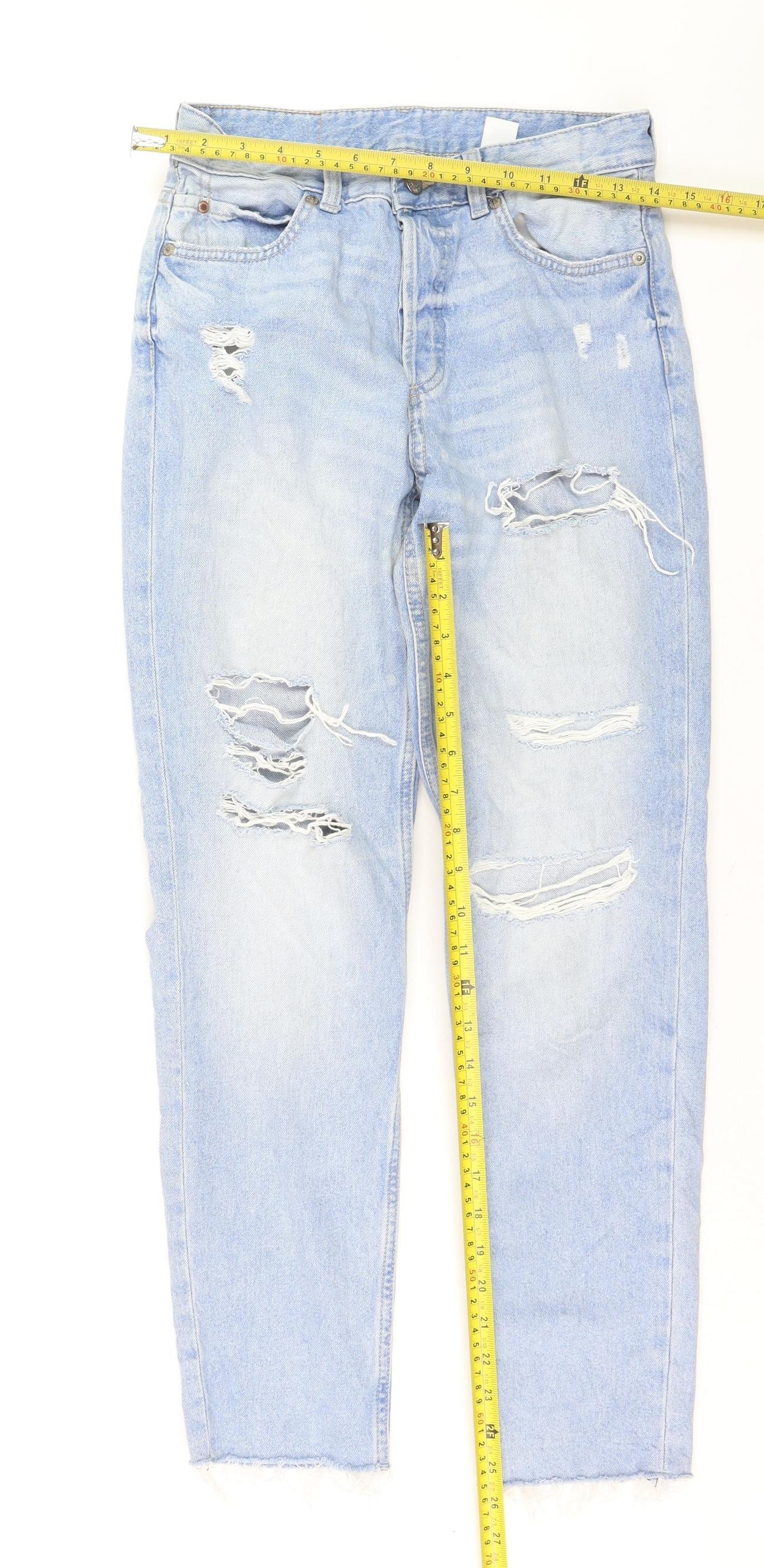 &Denim Women Blue Size 6 Boyfriend Distressed Jeans