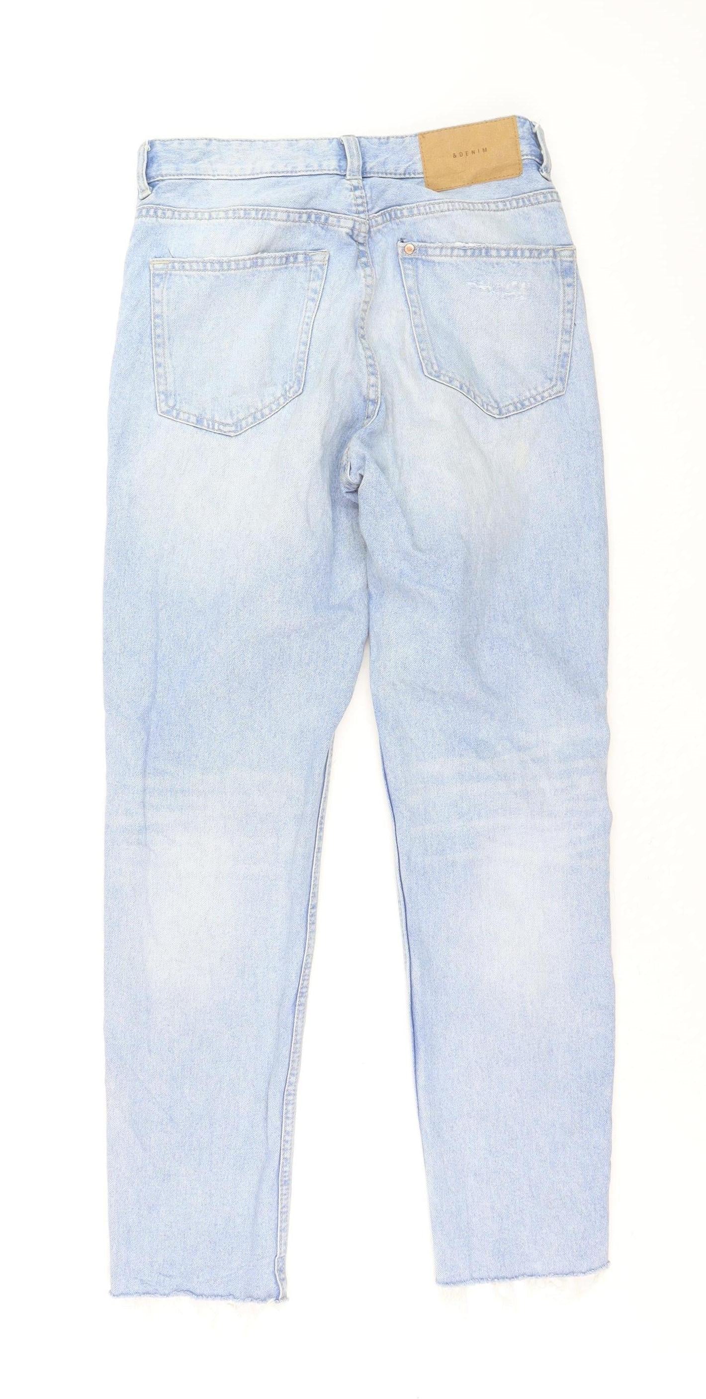 &Denim Women Blue Size 6 Boyfriend Distressed Jeans