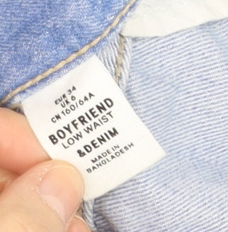 &Denim Women Blue Size 6 Boyfriend Distressed Jeans