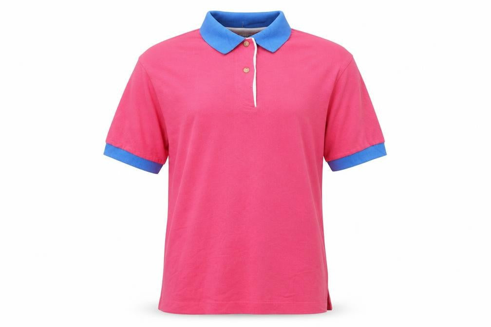 James Meade Men's Pink Cotton Polo Shirt Medium Short Sleeve