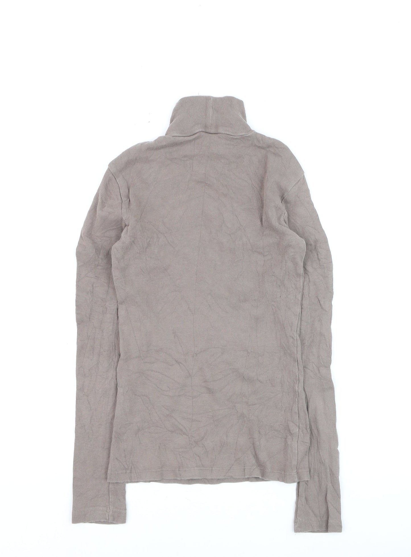 H&M Women Beige Roll Neck Pullover Jumper XS Cotton Blend