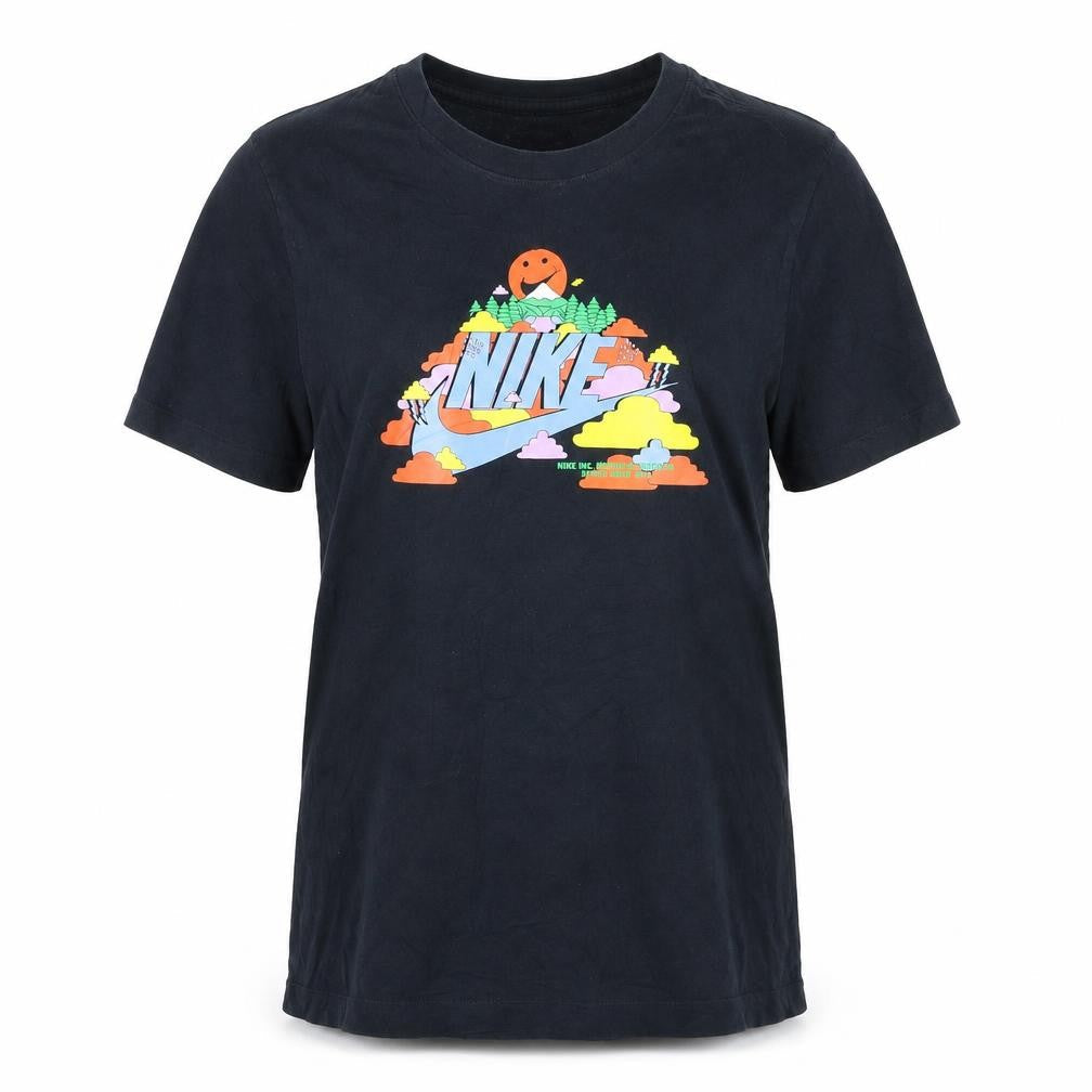 Nike Women's Black Graphic T-Shirt Small Short Sleeve Cotton