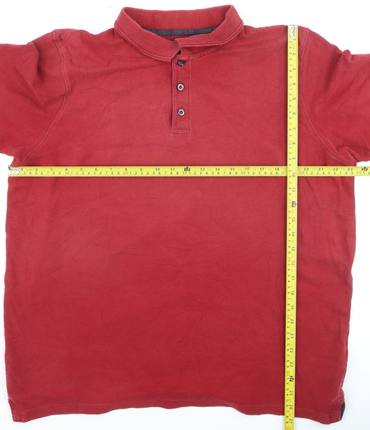 Maine New England Men's Red Cotton Polo Shirt Size L