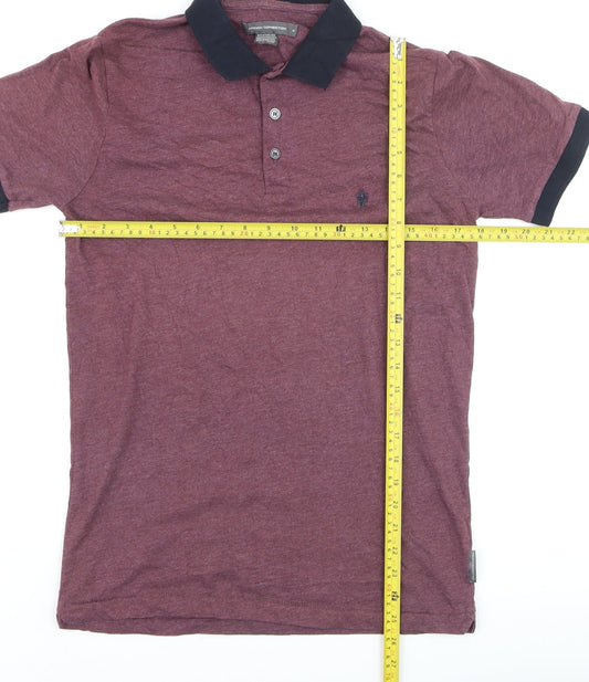 French Connection Men's Red Polo Shirt Size M Cotton Blend
