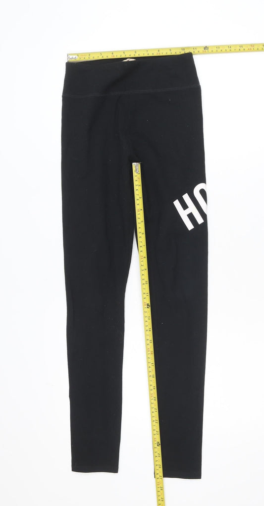 Hollister Womens Black XS Logo Stretch Jersey Leggings