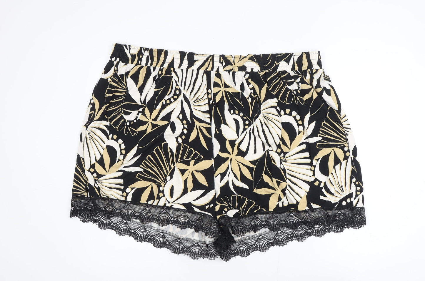 V by Very Womens Multicoloured Floral Lace Trim Hot Pants Shorts Size 26