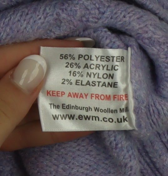 ISLE Collection Women’s Purple Roll Neck Cable Knit Jumper Size M