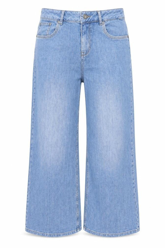 Pulz Women's Blue Wide-Leg Denim Jeans Size 32