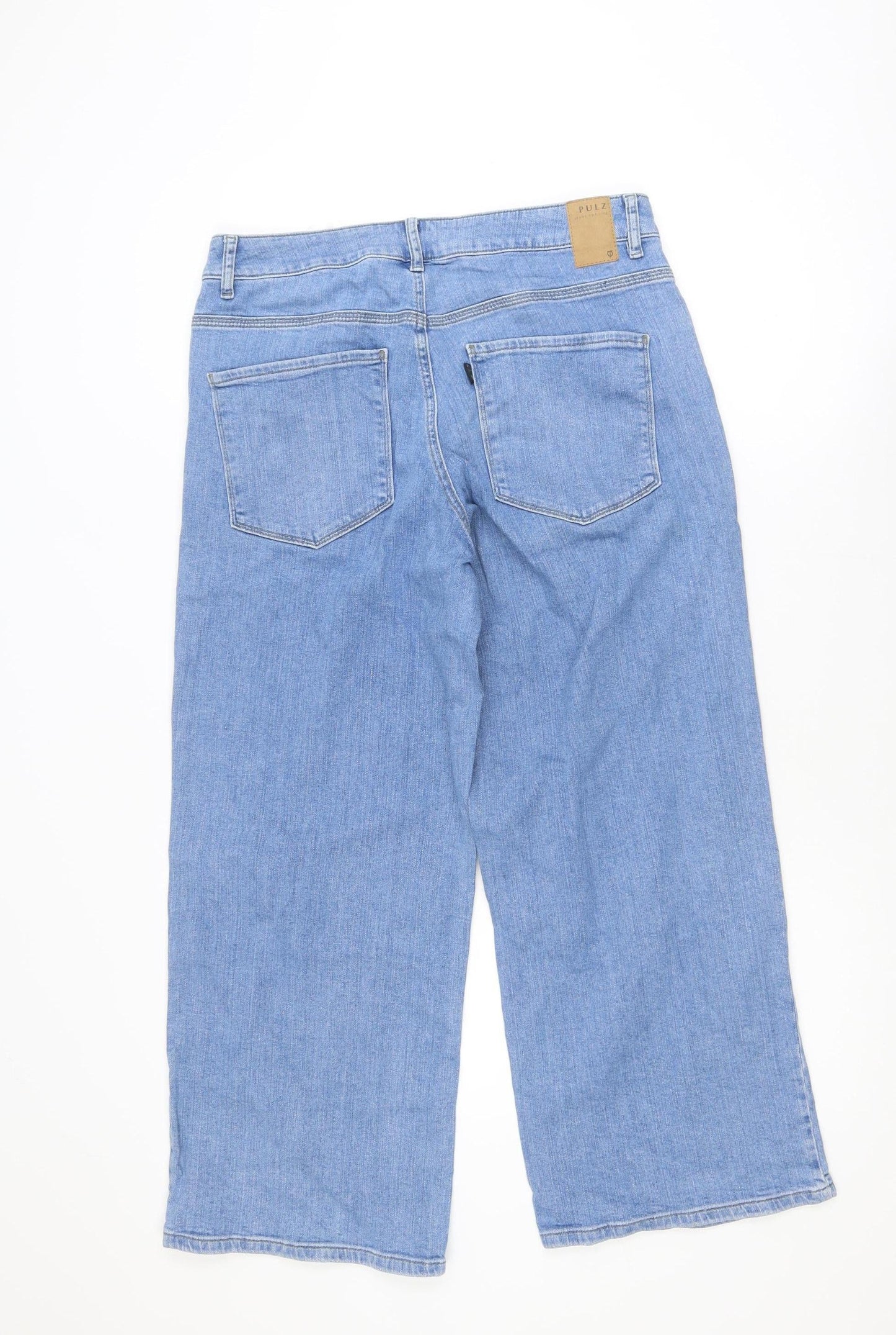 Pulz Women's Blue Wide-Leg Denim Jeans Size 32