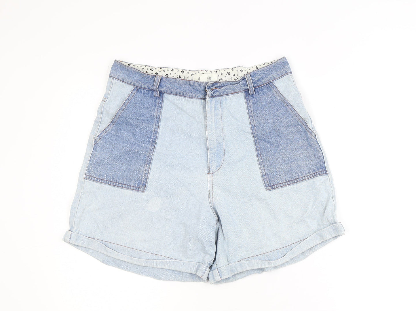 Ryder Women’s Blue Denim Boyfriend Shorts Size M High Waist Retro