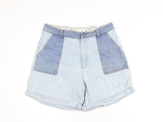 Ryder Women’s Blue Denim Boyfriend Shorts Size M High Waist Retro