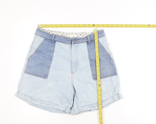 Ryder Women’s Blue Denim Boyfriend Shorts Size M High Waist Retro