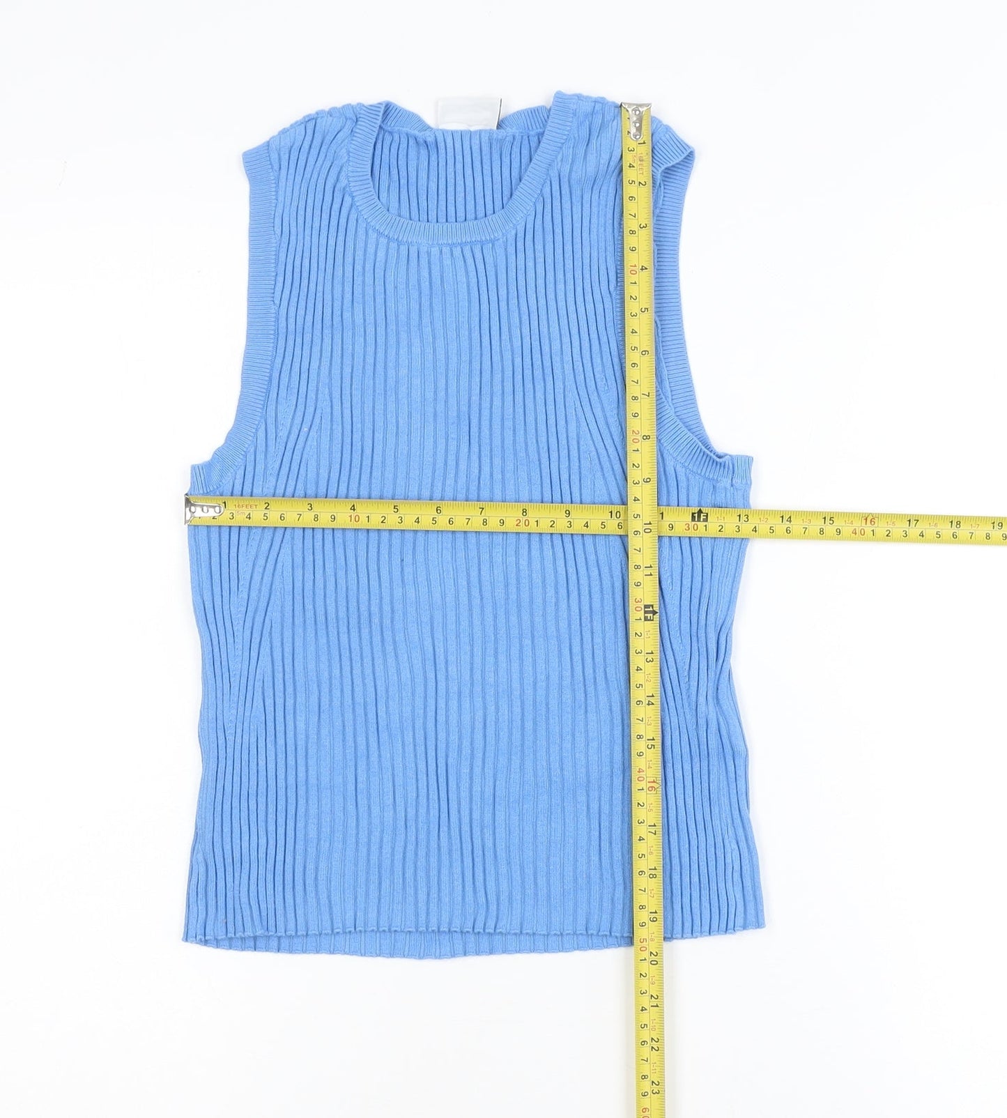 Noisy May Women's Blue Sleeveless Knit Tank Top Size L