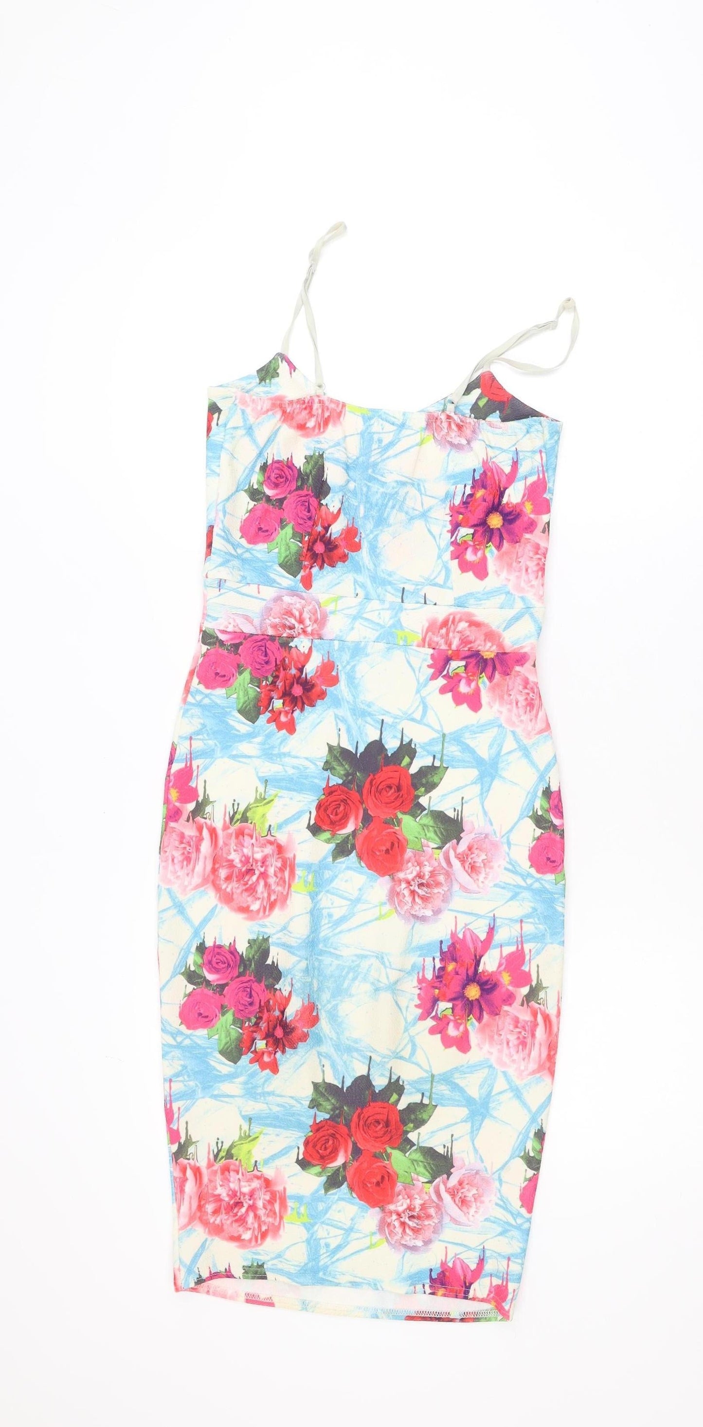 Red Chilli Women’s Multicoloured Floral Bodycon Dress Size 10