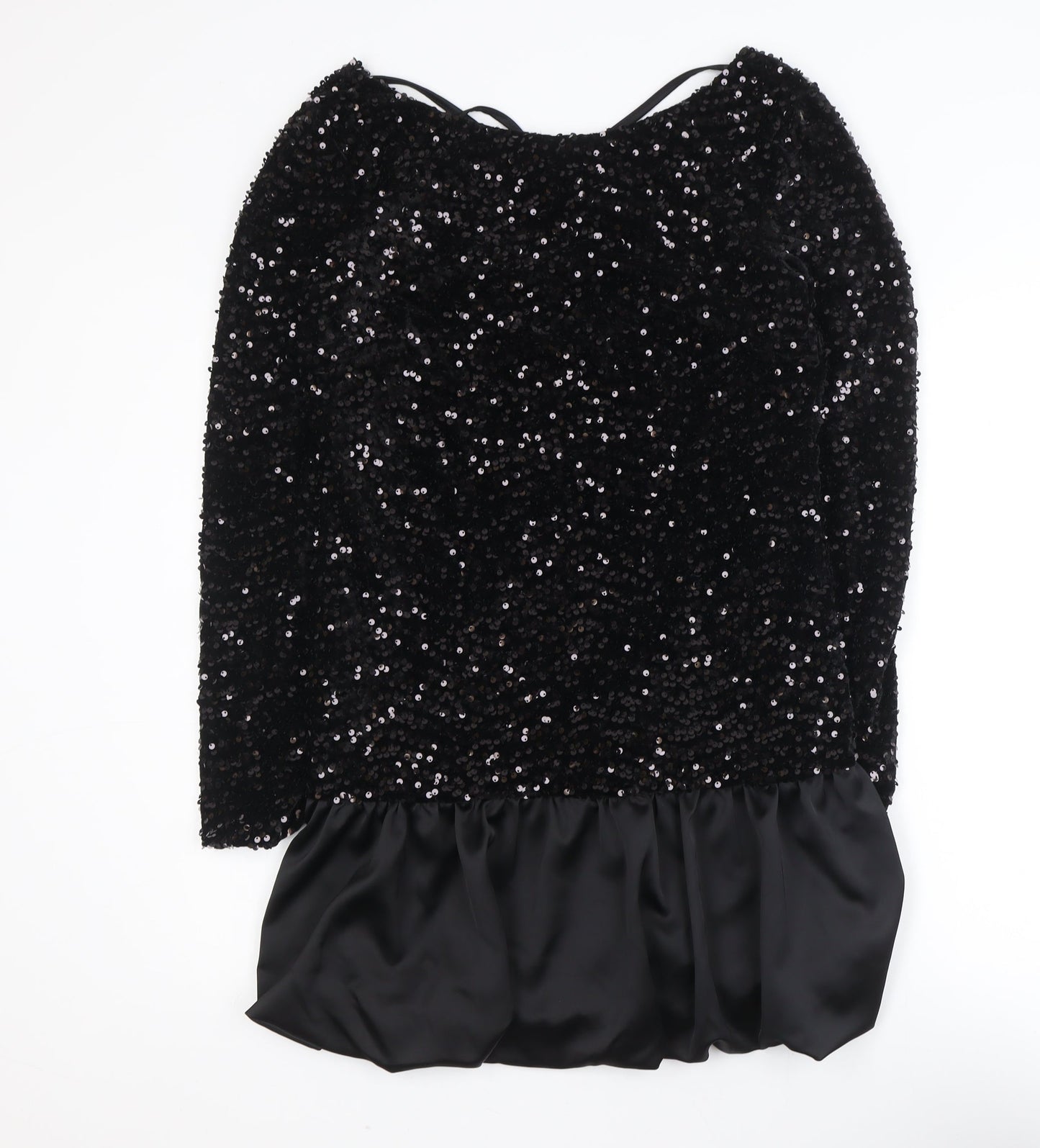 Kate & Pippa Women’s Black Sequin Shift Short Dress Size M Party