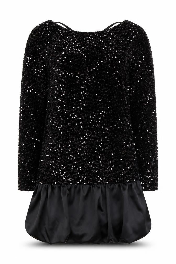 Kate & Pippa Women’s Black Sequin Shift Short Dress Size M Party