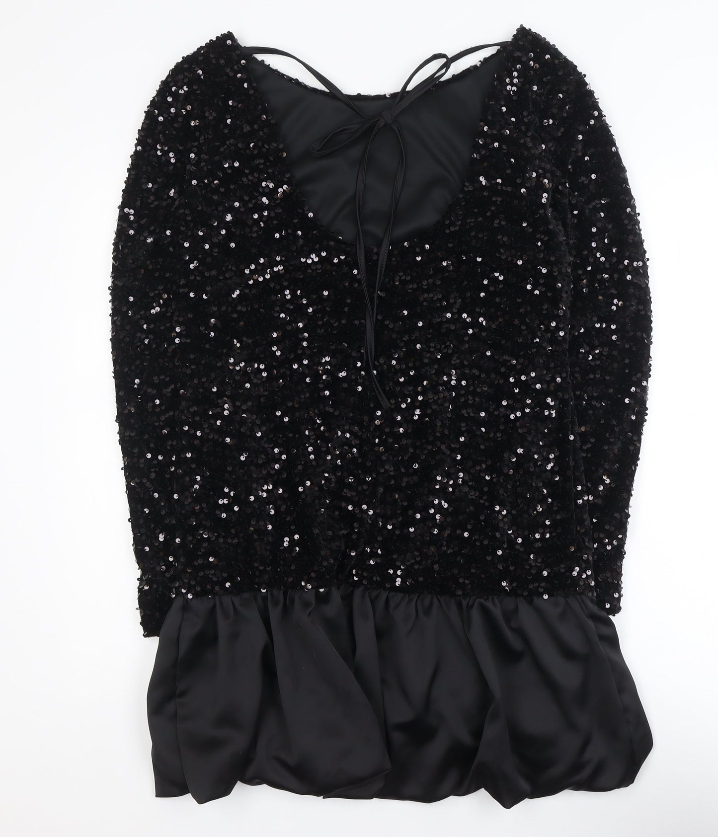 Kate & Pippa Women’s Black Sequin Shift Short Dress Size M Party