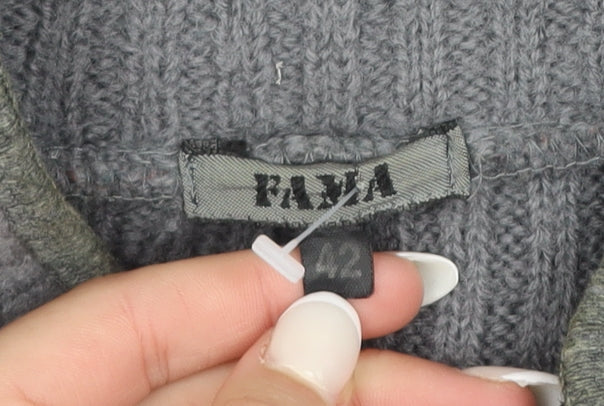 Rada Womens Grey Wool Blend Knit Coatigan Size 14 Button Long Sleeve