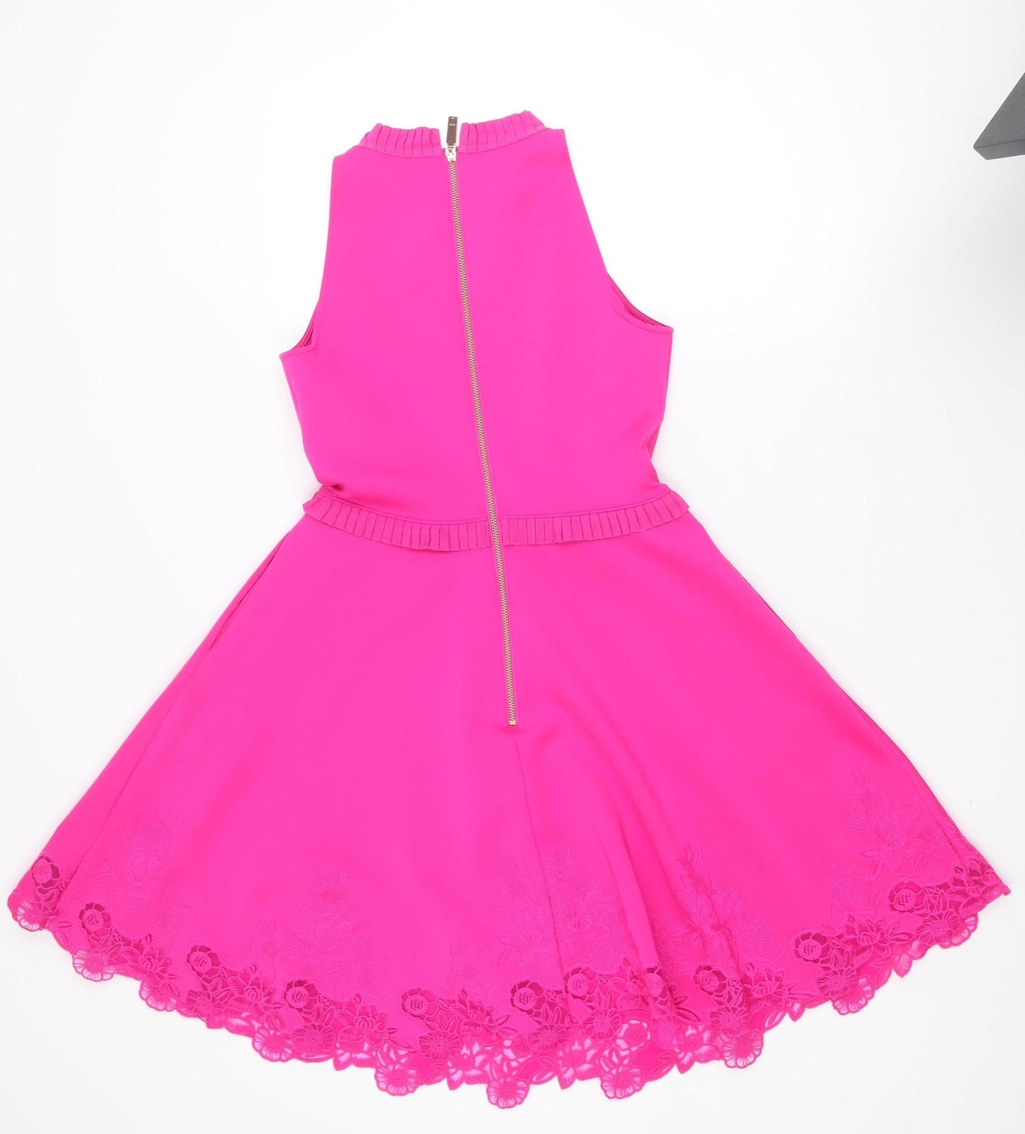 Ted Baker Women’s Pink Sleeveless A-Line Lace Hem Dress Size 10
