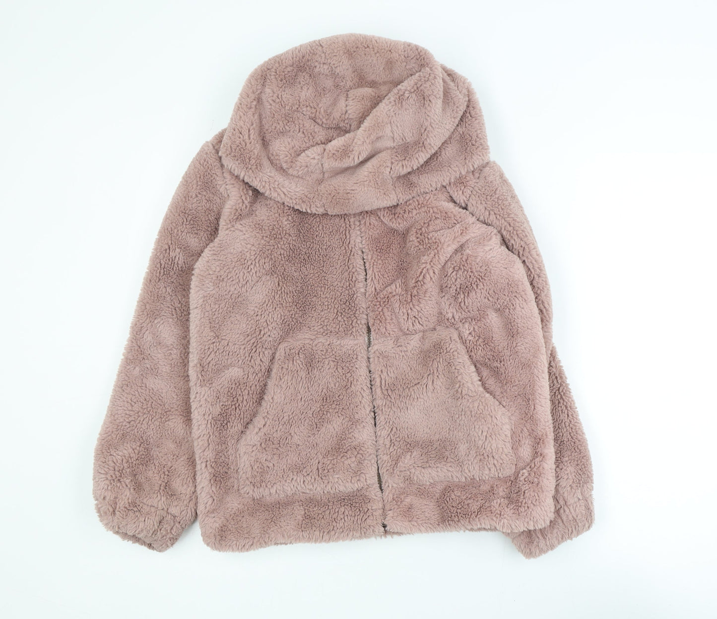 Mantaray Girls Pink Hooded Fleece Zip Jacket Age 12-13 Years