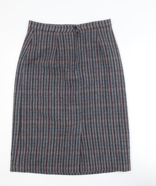 William Leith Women’s Multicoloured Wool Tweed Pencil Skirt Size 14