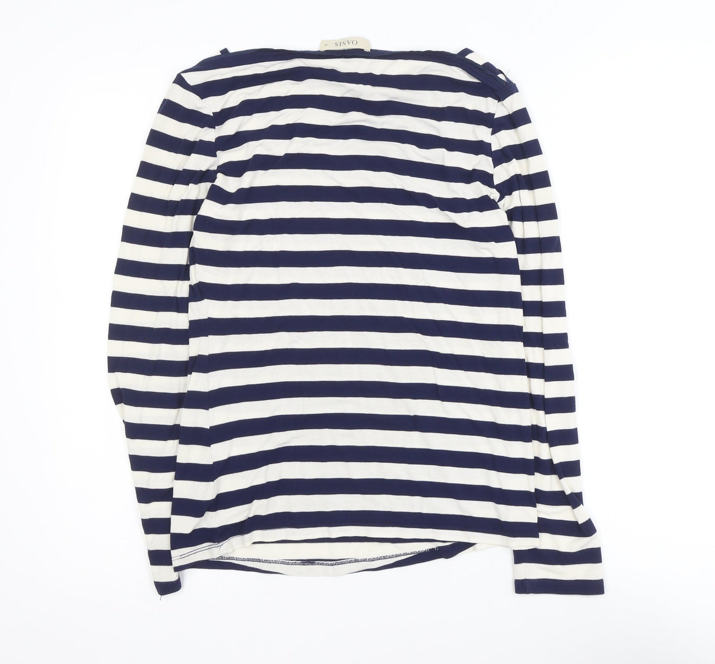 Oasis Women’s Blue Striped Long Sleeve Jersey Top Size 12