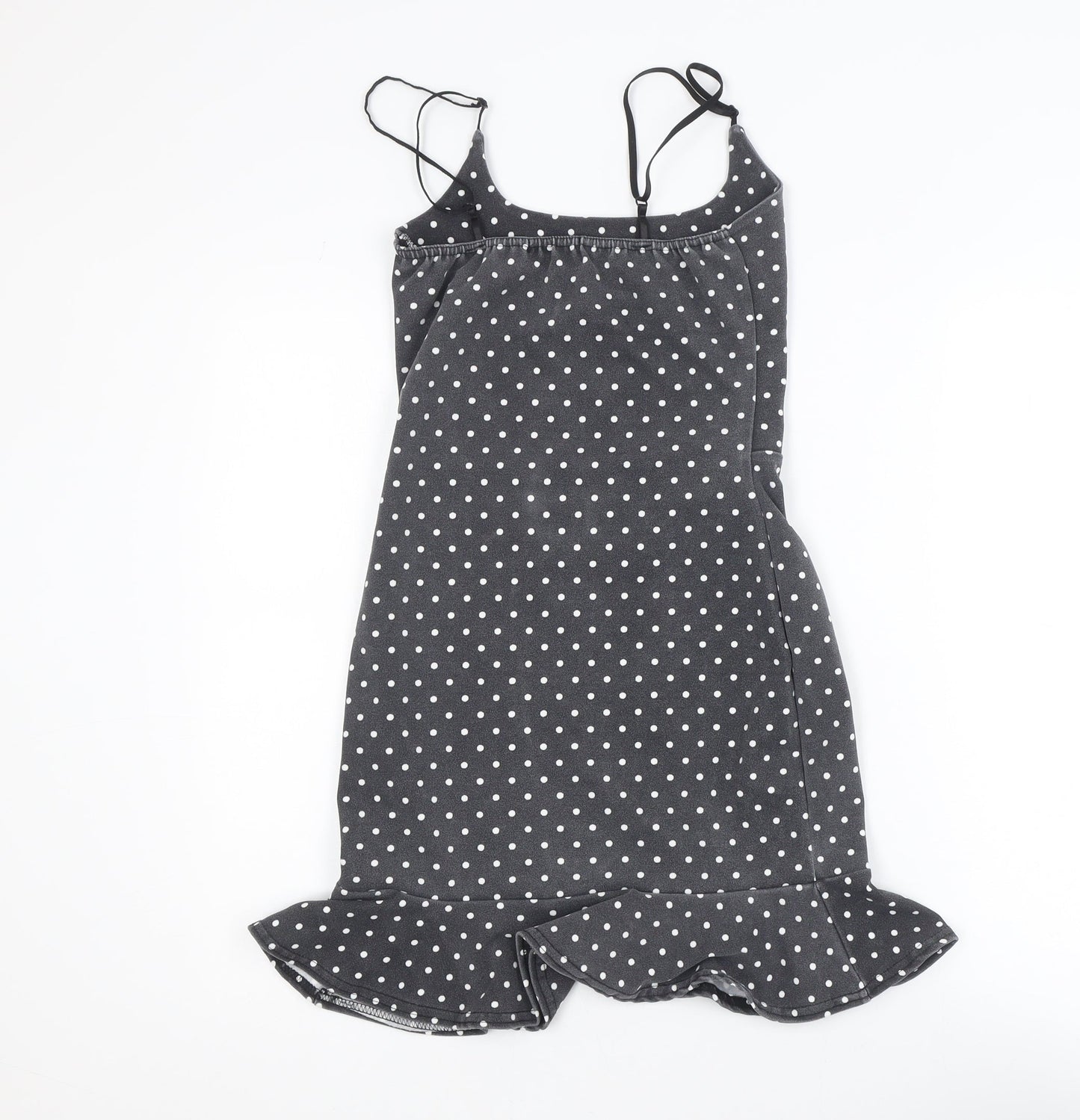 In The Style Women Black Polka Dot Slip Dress Size 8