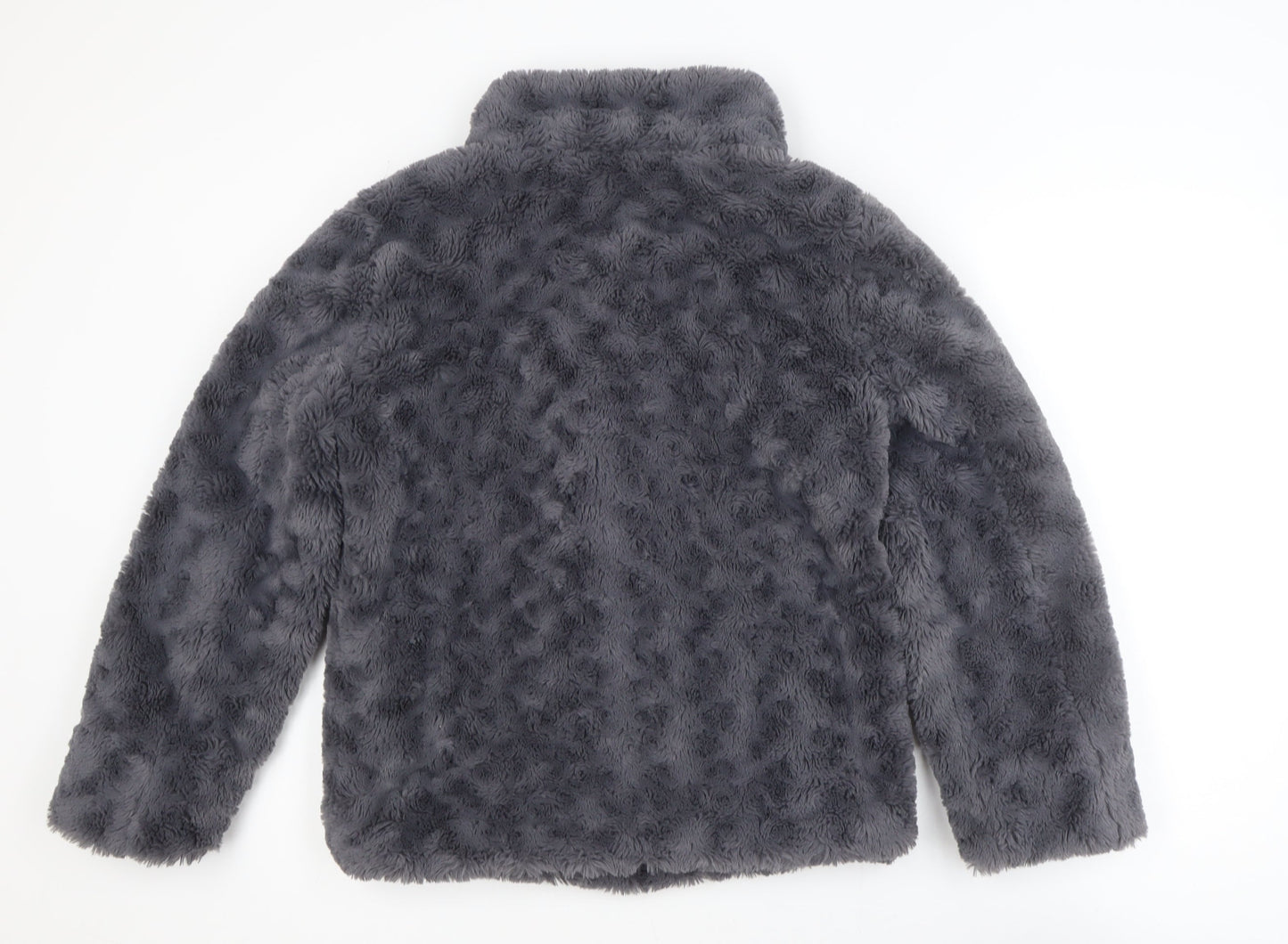 Dorothy Perkins Women's Grey Faux Fur Jacket Size 10 Regular