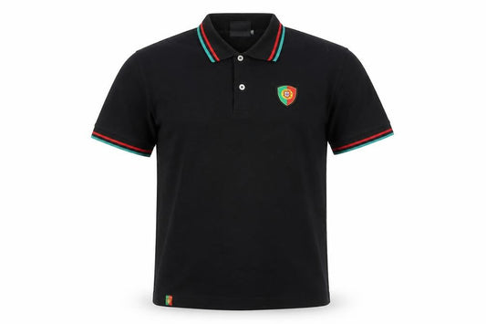 Força Portugal Men's Black Polo Shirt M Short Sleeve Embroidered Logo