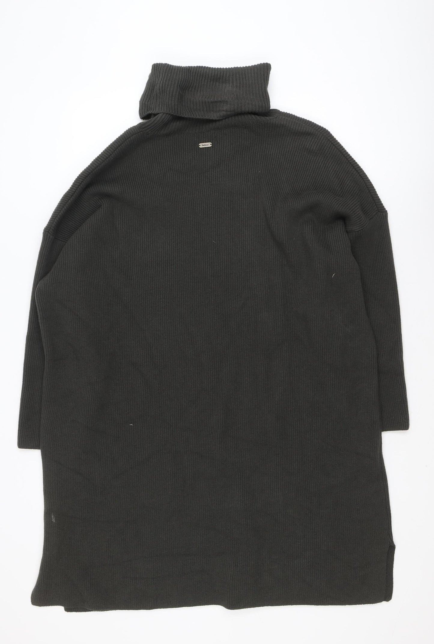 Barbour Women's Black Knit Shift Dress Size 16 Roll Neck Jumper Dress