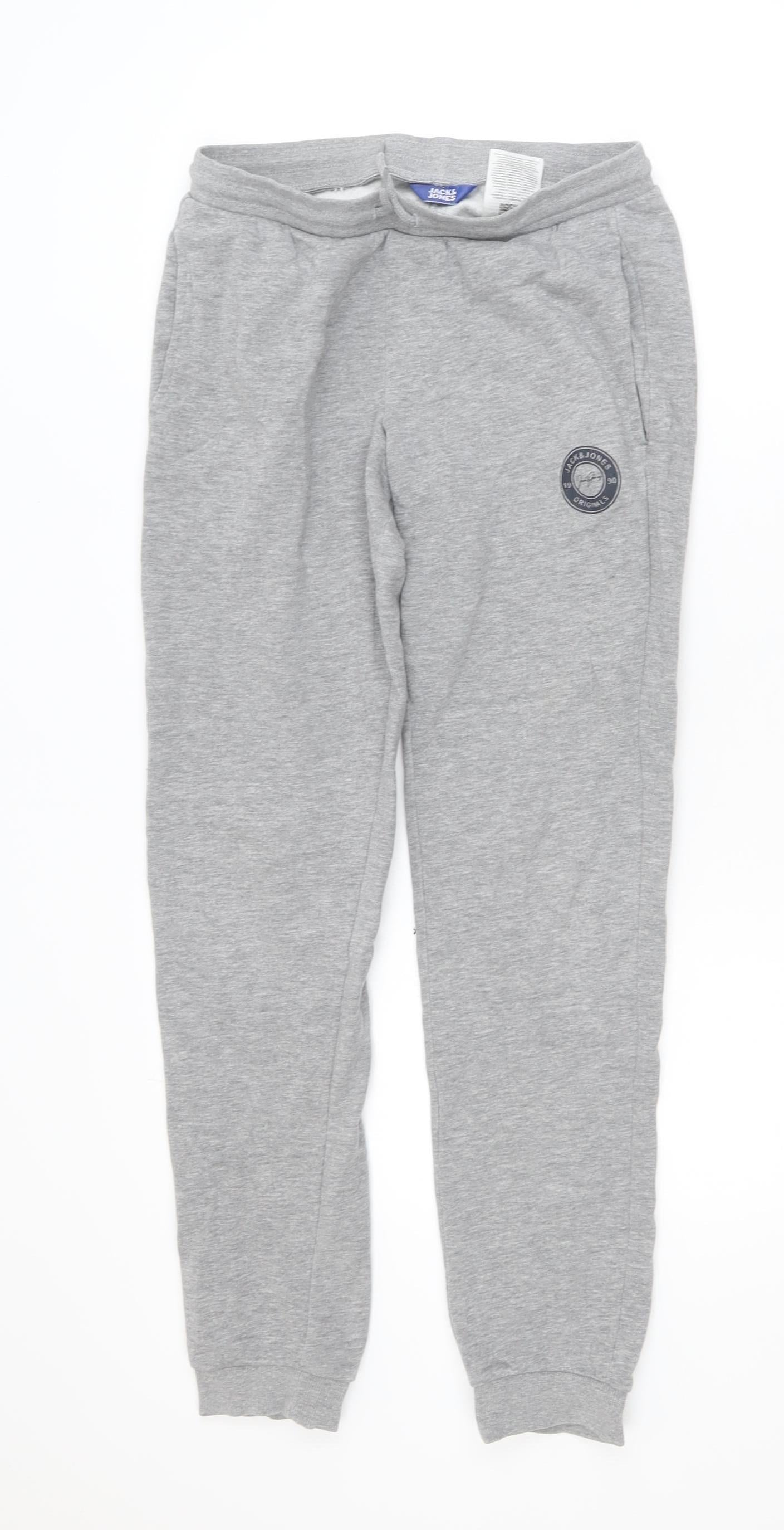Jack & Jones Teens Grey Joggers XS Regular Fit Elastic Waist