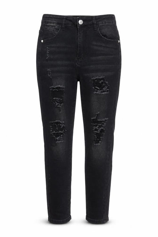 SHEIN Women's Black High Rise Distressed Skinny Jeans Size 10