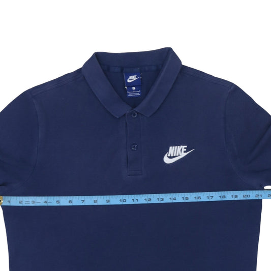 Nike Men's Blue Cotton Polo Shirt Size L Short Sleeve Sports Top