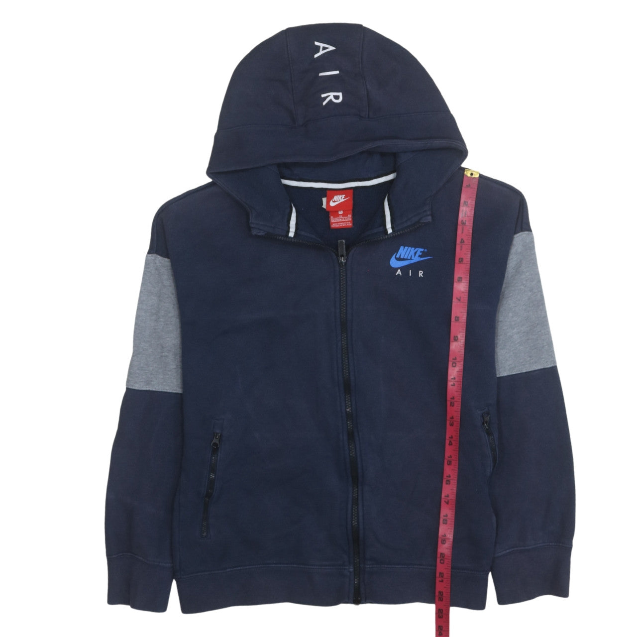 Nike Air Boys Navy Blue Full Zip Hoodie XL 13-15 Years Cotton Blend