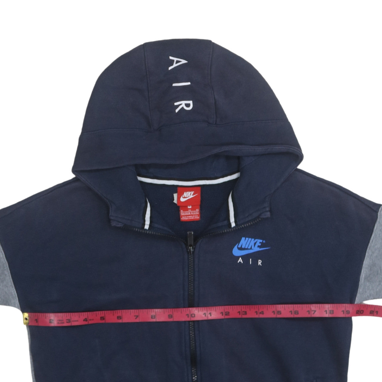 Nike Air Boys Navy Blue Full Zip Hoodie XL 13-15 Years Cotton Blend