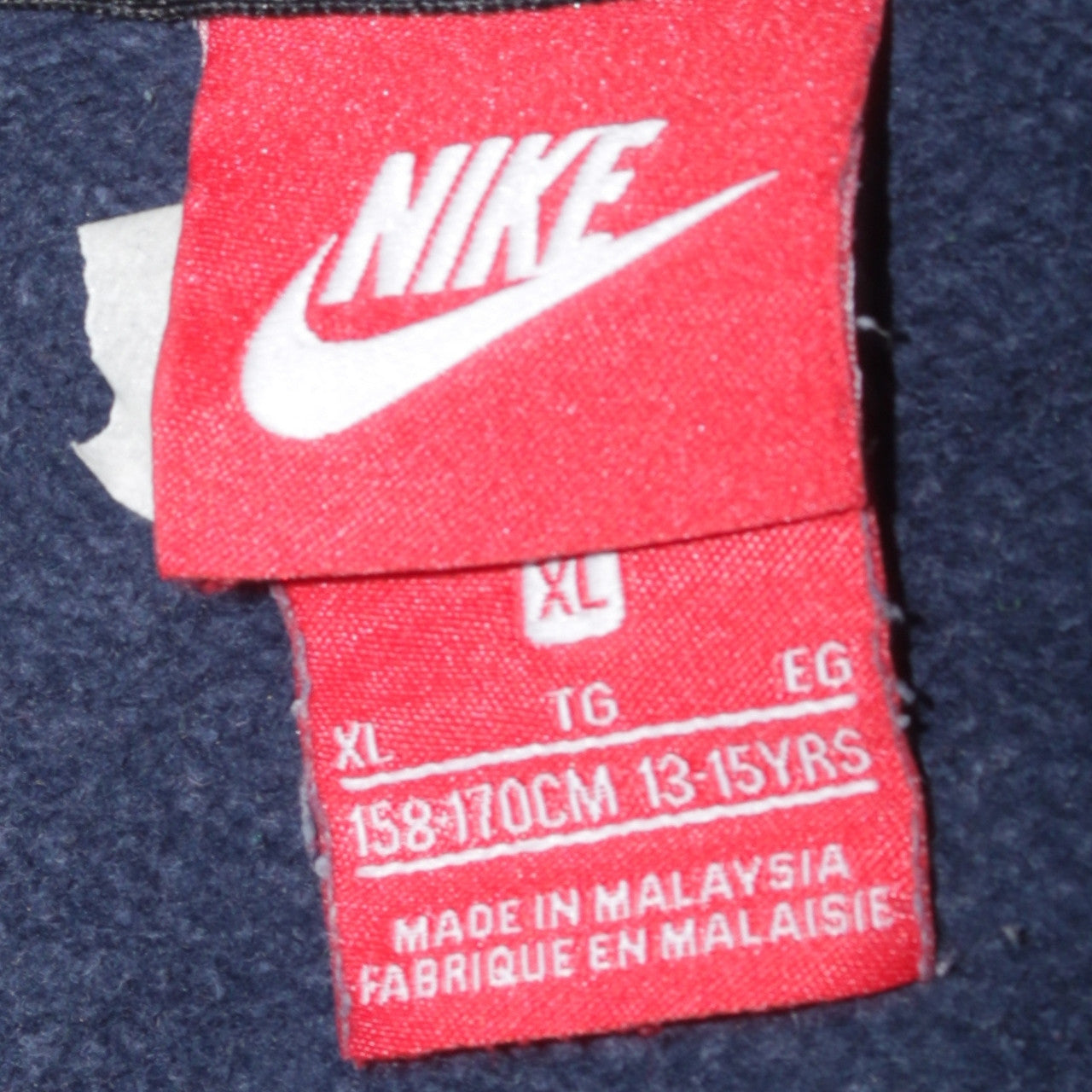 Nike Air Boys Navy Blue Full Zip Hoodie XL 13-15 Years Cotton Blend