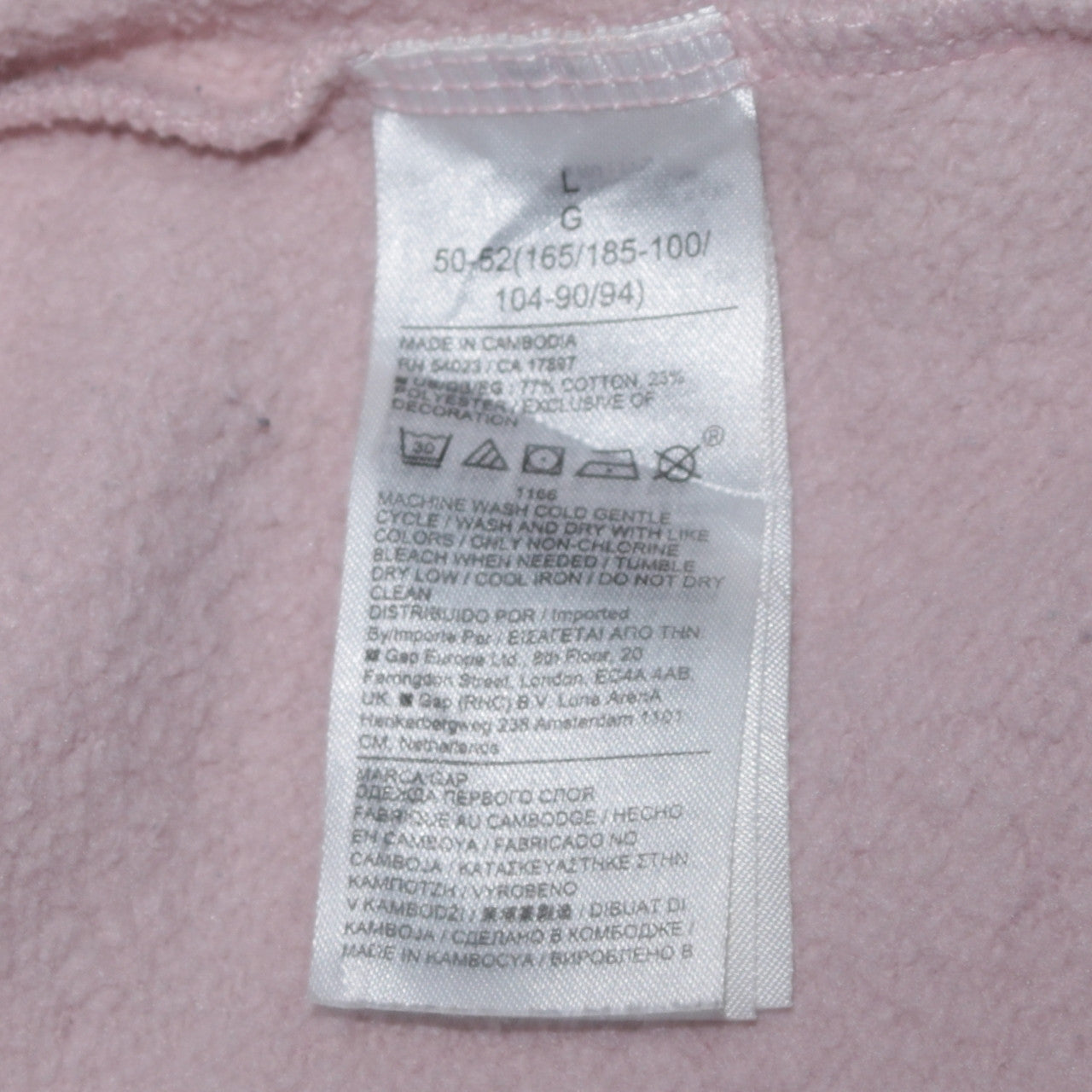 GAP Women Pink Pullover Hoodie L Cotton Blend Logo Casual
